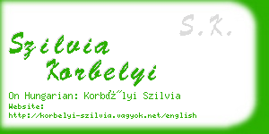 szilvia korbelyi business card